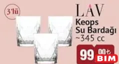 LAV KEOPS SU BARDAĞI 345 CC 3'LÜ LAV KEOPS SU BARDAĞI 345 CC 3'LÜ